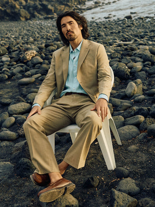 Tech Wool Blazer Sand Regular