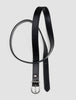 Women's Thin Leather Belt Silver Black