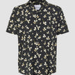 Breeze Bowling Short Sleeve Shirt Black Flowers