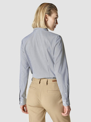 Business Shirt Slim Navy Stripes