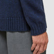 Chunky Soft Wool Knit Crewneck Dark Navy Melange