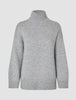 Women's Chunky Soft Wool Knit Turtleneck Medium Grey Melange