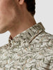 Classic Short-Sleeved Patterned Shirt Dried Leaves
