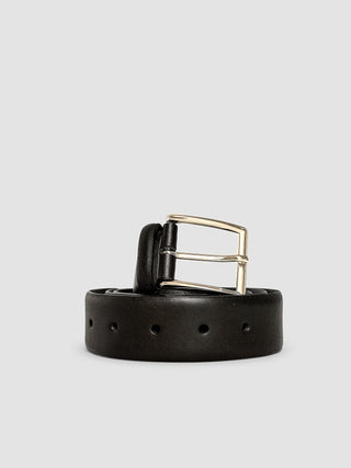 Elastic Leather Belt Black