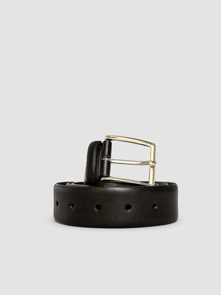 Elastic Leather Belt Black