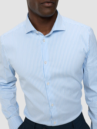 Elevated Shirt Light Blue Stripe Thin Regular