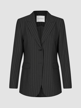 Essential Blazer Black Silver Pinstripe