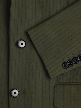 Essential Suit Moss Green Pinstripe