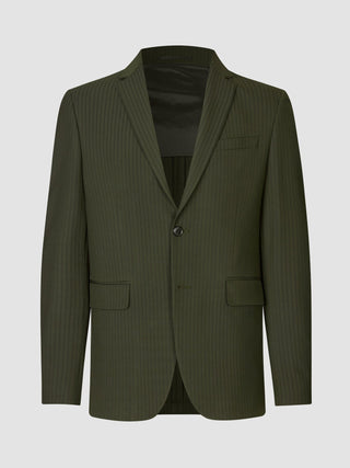 Essential Suit Moss Green Pinstripe