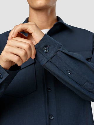 Essential Overshirt Navy Melange