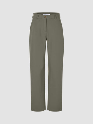 Essential Pants Straight Dark Olive