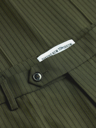 Essential Suit Moss Green Pinstripe