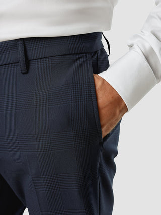 Essential Suit Pants Slim Dark Blue Check