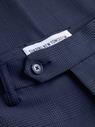 Essential Suit Pants Slim Dark Blue Check