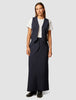 Essential Set Navy Pinstripe Short Vest & Maxi Skirt