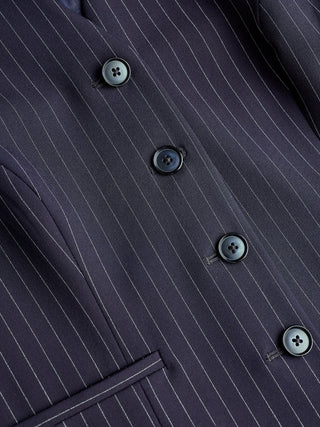 Essential Vest Short Navy Pinstripe