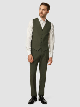 Essential Vest Moss Green Pinstripe