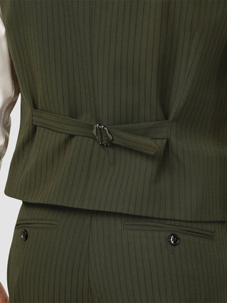 Essential Vest Moss Green Pinstripe