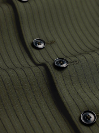 Essential Vest Moss Green Pinstripe