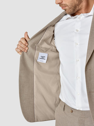 Essential Blazer Beige Melange Slim