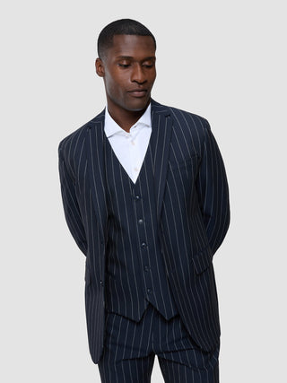 Essential Blazer Navy Stripes Slim