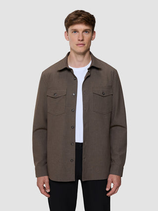 Essential Overshirt Saddle Brown Melange