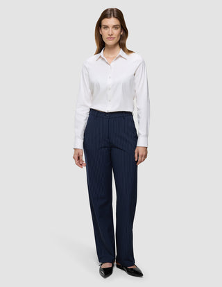 Essential Pants Straight Navy Pinstripe