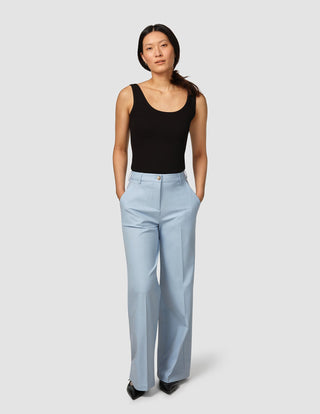Essential Pants Wide Sky Blue Melange