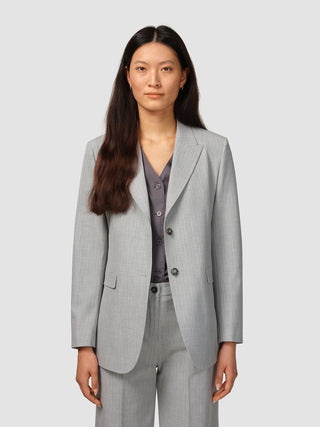 Essential Blazer Light Grey Pinstriped