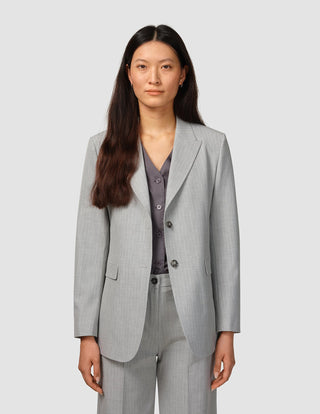 Essential Suit Light Grey Pinstripe Blazer & Wide Pants