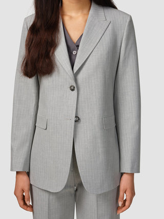 Essential Blazer Light Grey Pinstriped