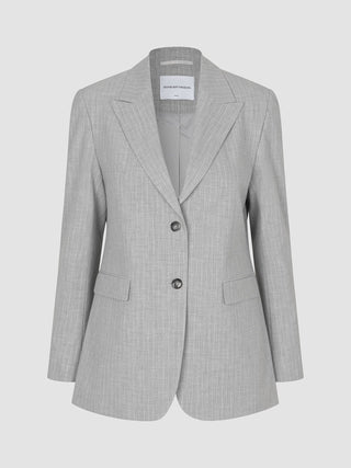 Essential Blazer Light Grey Pinstriped