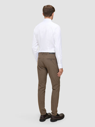 Essential Suit Pants Slim Saddle Brown Melange