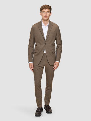 Essential Suit Pants Slim Saddle Brown Melange
