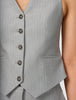 Essential Short Vest Light Grey Pinstriped