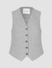 Essential Short Vest Light Grey Pinstriped