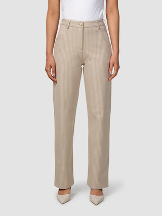 Essential Pants Straight Island Sand Pinstripe