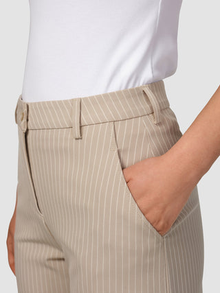 Essential Pants Straight Island Sand Pinstripe
