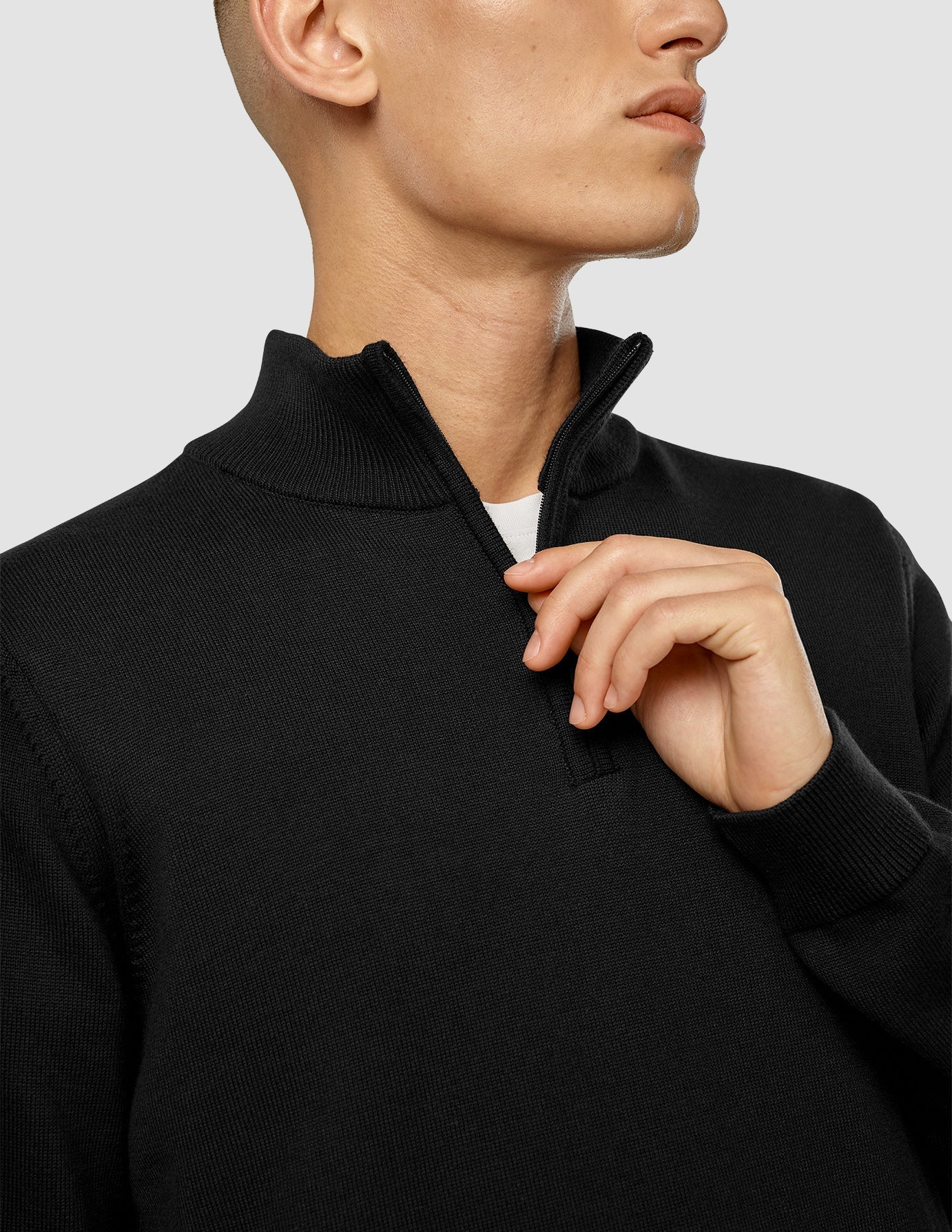 Everyday Knit Half Zip Black