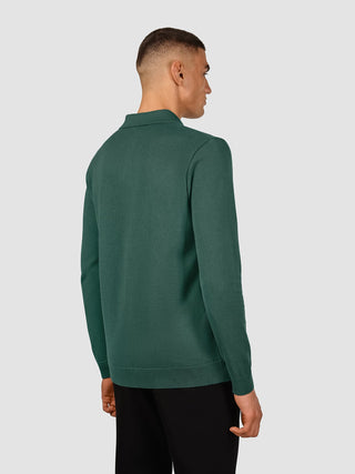 Everyday Knit Long Sleeve Polo Shadow Green