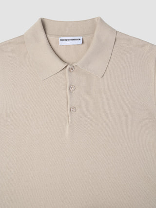 Everyday Knit Long Sleeve Polo Birchwood