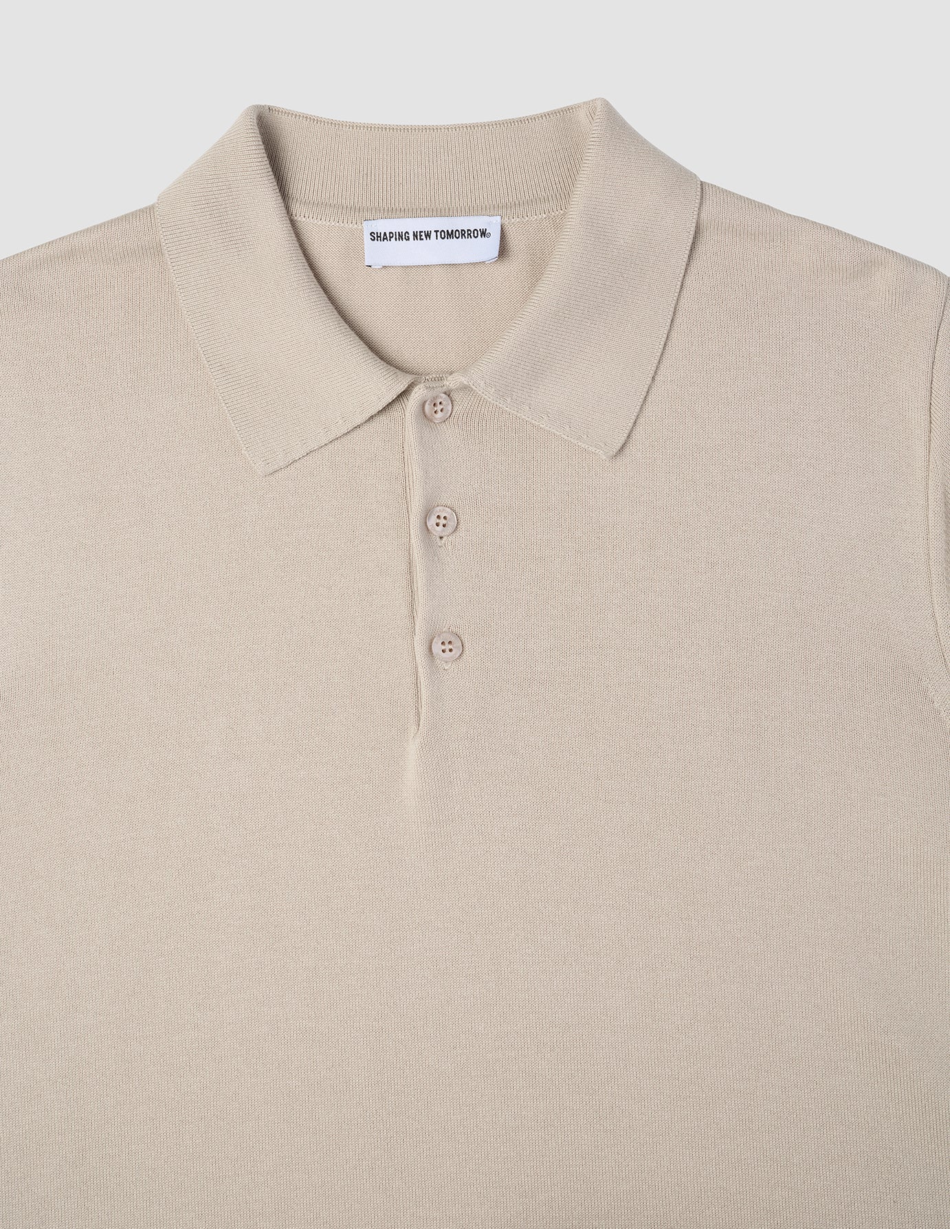 Everyday Knit Long Sleeve Polo Birchwood