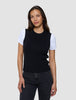 Women's Fine Knit Rib Vest Black