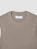 Women's Fine Knit Rib Vest Dark Sand