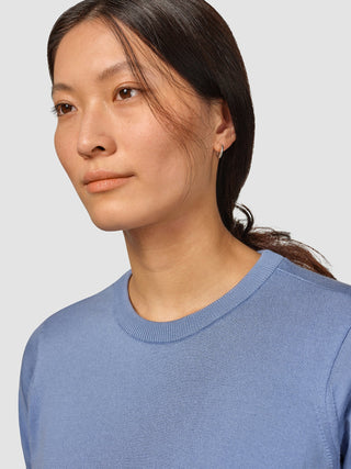 Fine Knit T-shirt Serenity Blue