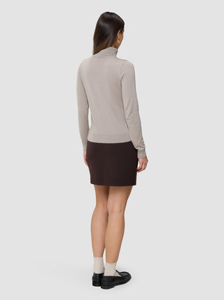 Fine Knit Turtleneck Dark Sand