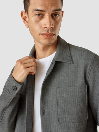 Heavy Edition Transitional Overshirt Grey Herringbone