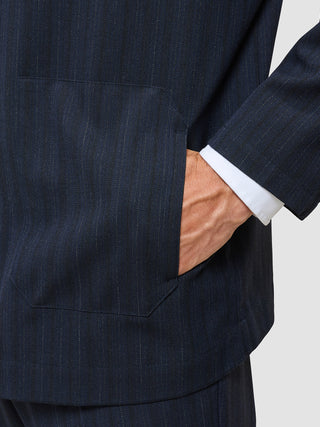 Heritage Overshirt Dark Navy Pinstripe