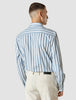 Lightweight Classic Shirt Bold Stripes Light Blue Slim