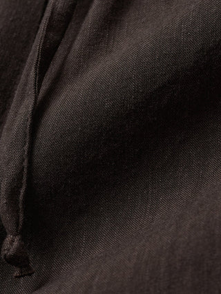 Linen Set Espresso Short Sleeved Shirt & Relaxed Pants